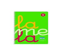 Cuaderno Espiral LAMELA Fluor, Folio 80H Cuadrovía 5 mm. Tapa Plástico Verde