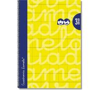 Lamela Cuaderno Espiral Fº (Folio) Cubierta Extradura Amarillo 80H 90grs Cuadrovía 3mm
