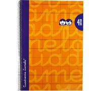 Lamela Cuaderno Espiral Fº (Folio) Cubierta Extradura Naranja 80H 90grs Cuadrovía 4mm