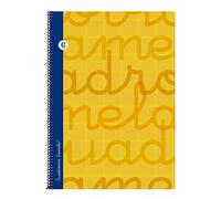 Lamela Cuaderno Espiral Folio 80H Cuadro 4 mm. Tapa Extradura Naranja