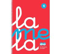 Lamela Cuaderno Fº Plastic pack 5 unidades- 4mm - 80 hojas - 90 grs -Rojo