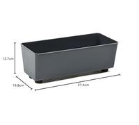 Lamela Macetero Rectangular con Patas Elegantes, Maceta Antrazit de plástico Resistente, 37 x 17 cm, 6 l, Resistente a la Intemperie y fácil de Limpiar, para Interior y Exterior, anticarbonato