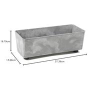 Lamela Macetero Rectangular con Patas Elegantes, Maceta Gris con Aspecto de hormigón, de plástico Resistente, 37 x 17 cm, 6 l, Resistente a la Intemperie y fácil de Limpiar, para Interior y Exterior