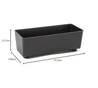 Lamela Macetero Rectangular con Patas Elegantes, Maceta Negra de plástico Resistente, 37 x 17 cm, 6 l, Resistente a la Intemperie y fácil de Limpiar, para Interior y Exterior, Color Negro