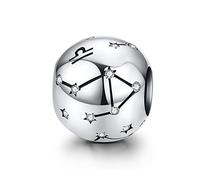 LaMenars 12 Constelación Abalorios Charms Plata de Ley 925, Abalorios de Zodiaco Compatible con Pulsera Pandora & Europeo, Regalo de Cumpleaños Significativo (Libra (9.23-10.22))