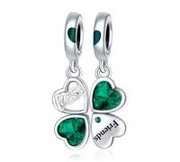 LaMenars Clover Charm 925 pulseras y collares de plata esterlina colgantes regalo de la niña del día de la madre de Navidad y San Valentín