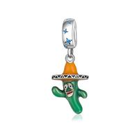 LaMenars Colgantes de Abalorios Glow in the dark Cactus Evil Charms Originales Plata de Ley 925 con Circonita Cúbica para Europeo Pulseras Brazaletes Collares para Mujer Temporada de graduaciones