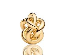 LaMenars Colgantes de Abalorios Gold Infinity Knot Charms Originales Plata de Ley 925 con Circonita Cúbica para Pandora & Europeo Pulseras Brazaletes Collares para Mujer