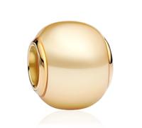 LaMenars Colgantes de Abalorios Golden Ball Bead Charms Originales Plata de Ley 925 con Circonita Cúbica para Pandora & Europeo Pulseras Brazaletes Collares para Mujer