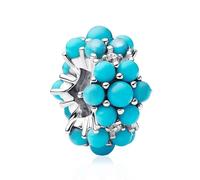 LaMenars Colgantes de Abalorios Turquoise-colored Ocean Charms Originales Plata de Ley 925 con Circonita Cúbica para Pandora & Europeo Pulseras Brazaletes Collares para Mujer