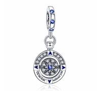 LaMenars Compass I'd be lost without you Charms de Plata de Ley 925 para Pulseras y Collares de Mujer Colgante para Navidad Día de San Valentín Día de la Madre Regalos para Chicas