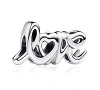 LaMenars Handwritten Love Charm Trio Charm per Braccialetti in Argento Sterling 925 Charms Donna Mother's Day Birthday Anniversary Jewelry for Girls Wife