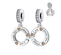 LaMenars I will always have a friend Charms de Plata de Ley 925 para Pulseras y Collares de Mujer Colgante para Navidad Día de San Valentín Día de la Madre Regalos para Chicas