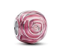 LaMenars Pink Rose in Bloom Charm per Braccialetti in Argento Sterling 925 Charms Donna Mother's Day Birthday Anniversary Jewelry for Girls Wife