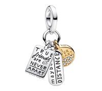 LaMenars True Friends Hangtags Charm para Pulseras 925 Sterling Silver Bead Mujeres Charms Día de la Madre Cumpleaños Aniversario Joyería para Mujer