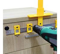 LAMF Localizador de perforación ajustable, funda de guía de taladro, plantilla de hardware de gabinete, herramienta de medición de carpintería para instalación de asas