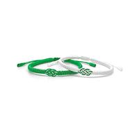 LAMIBEE Pulsera de la suerte multicolor para hombres y mujeres, con diseño de infinito, color rojo, negro, blanco, con nudo de amuleto de la suerte, cuerda tejida para amigos y parejas, paz y