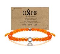 LAMIBEE Pulsera por una causa, pulsera de cuentas de cristal, pulseras de cinta de concienciación, pulseras de concienciación, pulsera de cuerda de surfista de protección para hombres y mujeres
