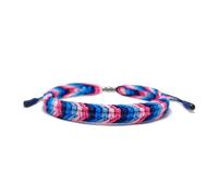 LAMIBEE Pulsera tibetana de pansexualidad bisexual LGBT con orgullo y amor | Amuleto y pulsera de cuerda bohemia para mujeres y hombres, hilo para él y ella, Resizable, adjustable from 7.5in to 11in