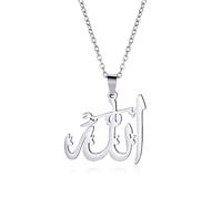 lamic Allah Collar Allah Colgante Palabra Islámica Símbolo Oriente Medio Media Luna Allah Musulmán Religión Joyería Regalo Mujer