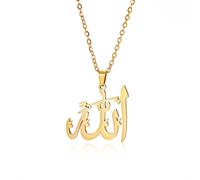 lamic Allah Collar Allah Colgante Palabra Islámica Símbolo Oriente Medio Media Luna Allah Musulmán Religión Joyería Regalo Mujer