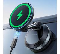 Lamicall 15W Cargador Inalámbrico Coche para MagSafe - [30KG Succión Fuerte] Magnético Soporte Cargador Movil Coche con Ventosa de Vacío, Fuerte Imán, para iPhone Series 17 16 15 14 13 12