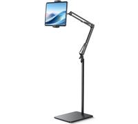 Lamicall Soporte de Suelo Metal para Tableta - [Altura & Ángulo Ajustable] | 360° Rotación, Base Resistente, Soporte de Pie Ajustable para iPad Pro, Air, Mini, Kindle y Otro 4,7"-13" Dispositivos