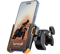 Lamicall Soporte Móvil Bicicleta 【1S Liberación】 360° Rotación, Soporte Móvil Moto Manillar para iPhone 16 Pro MAX Plus, 15/14/13/12 Pro MAX Mini XS XR, Samsung, Xiaomi y 4.7-6.8” Smartphone, Naranja