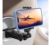 Lamicall Soporte Móvil Mesa de Avión - Soporte para Teléfono Plegable Viaje con Herramientas Ajuste, 360° Rotación, Manos Libres, Apto para 4,7-7" Smartphone, para Viajes, Oficina, Cocina