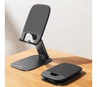 Lamicall Soporte Móvil Mesa Plegable, Soporte Teléfono - [15mm Ultrafino] Base Móvil, Altura & Ángulo Ajustables, Soporte Universal para iPhone 17/16/15/14/13/12/11 Pro MAX, Samsung y Otro Smartphone