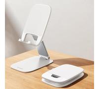 Lamicall Soporte Móvil Mesa Plegable, Soporte Teléfono - [15mm Ultrafino] Base Móvil, Altura & Ángulo Ajustables, Soporte Universal para iPhone 17/16/15/14/13/12/11 Pro MAX, Samsung y Otro Smartphone