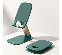 Lamicall Soporte Móvil Mesa Plegable, Soporte Teléfono - [15mm Ultrafino] Base Móvil, Altura & Ángulo Ajustables, Soporte Universal para iPhone 17/16/15/14/13/12/11 Pro MAX, Samsung y Otro Smartphone