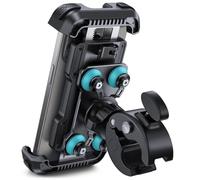 Lamicall Soporte Móvil Moto Antivibración - [con Doble Amortiguador] 360°Rotación, 1S Liberación con un Botón, Soporte Teléfono Bicicleta para iPhone 17 16 15 14 13 Series, Huawei, 4,7-6,8” Smartphone