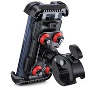 Lamicall Soporte Móvil Moto Antivibración - [con Doble Amortiguador] 360°Rotación, 1S Liberación con un Botón, Soporte Teléfono Bicicleta para iPhone 16 15 14 13 12 Series, Huawei, 4,7-6,8” Smartphone