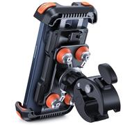 Lamicall Soporte Móvil Moto Antivibración - [con Doble Amortiguador] 360°Rotación, 1S Liberación con un Botón, Soporte Teléfono Bicicleta para iPhone 17 16 15 14 13 Series, Huawei, 4,7-6,8” Smartphone