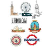 Lámina A4 de pegatinas autoadhesivas de Londres - E19