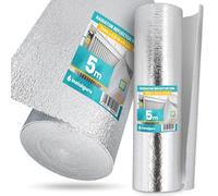 Lámina Aislante de Radiator Aluminio Reflectante 3x0,5x5m Aislamiento de Techo Campistas Calor Térmico de Pared Rollo en Hoja Barrera Paneles Aislantes Termicos Protección Frío Furgonetas Ventana