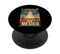Lámina artística del Desierto de ovnis y Cactus de Nuevo México PopSockets PopGrip Adhesivo