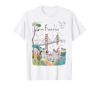 Lámina artística del Puente de la Puerta de San Francisco SF City Souvenir Camiseta
