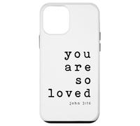 Lámina artística tipográfica cristiana You Are So Loved John 3 16 Carcasa para iPhone 12 mini