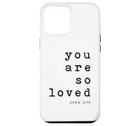 Lámina artística tipográfica cristiana You Are So Loved John 3 16 Carcasa para iPhone 12 Pro Max