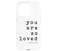 Lámina artística tipográfica cristiana You Are So Loved John 3 16 Carcasa para iPhone 15 Pro