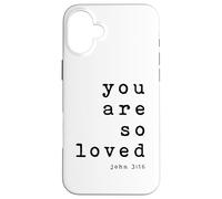 Lámina artística tipográfica cristiana You Are So Loved John 3 16 Carcasa para iPhone 16 Plus