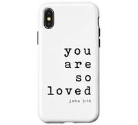 Lámina artística tipográfica cristiana You Are So Loved John 3 16 Carcasa para iPhone X/XS