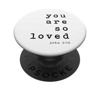 Lámina artística tipográfica cristiana You Are So Loved John 3 16 PopSockets PopGrip Adhesivo