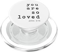 Lámina artística tipográfica cristiana You Are So Loved John 3 16 PopSockets PopGrip para MagSafe