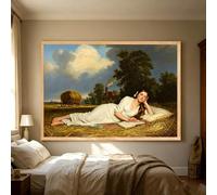 Lámina artística vintage de una mujer leyendo en un sofá, retrato del siglo XIX, póster, decoración de rincón con estilo impresionista (40x55cm)