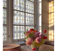 Lámina autoadhesiva 3D para ventana, lámina de privacidad para ventana, multicolor, opaca, para baño, puerta de casa, protección solar, protección térmica, adhesivo estático, mil sueños, 44 x 120 cm