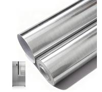 Lámina autoadhesiva para cocina, lámina metálica de 40 cm x 5 m, de acero inoxidable, resistente al agua, para muebles, encimera, cocina, decoración, autoadhesiva, para encimeras de cocina