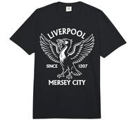Lámina Blanca Grande de Liverpool Mersey City Desde 1207 con Forma de pájaro Comfort Colors Adult Heavyweight T-Shirt